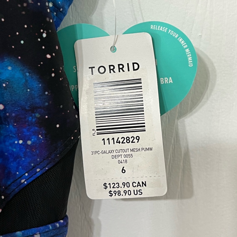 Torrid Galaxy Mesh Cutout Vixen One Piece Swimsuit 6x - Picture 6 of 13